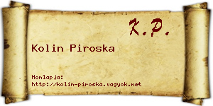 Kolin Piroska névjegykártya