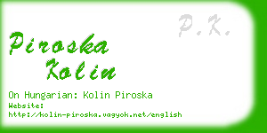 piroska kolin business card